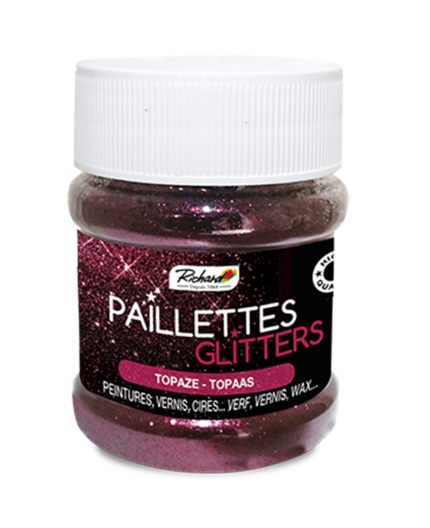 Paillettes couleur Topaze - 80 grs Pot de 80g de Paillettes Glitters Topaze