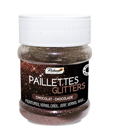 Paillettes Glitters Chocolat Pot de 80g de Paillettes Glitters Chocolat