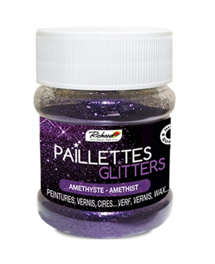 Paillettes Glitters Améthyste Pot de 80g de Paillettes Glitters Améthyste